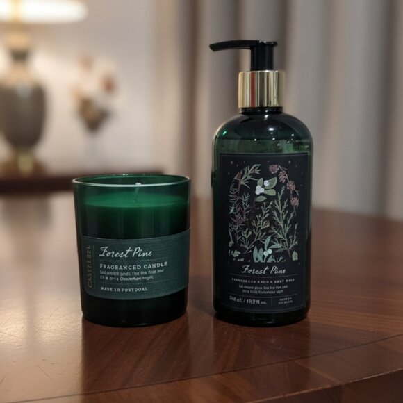 Castelbel Forest Pine Candle & Hand Wash Gift Set Bath & Body Holiday Gift - Picture 2 of 3